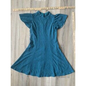 Zunie Sleeveless Lace -Girl’s Size 14/16 Holiday Dress with Satin Bow Teal Green